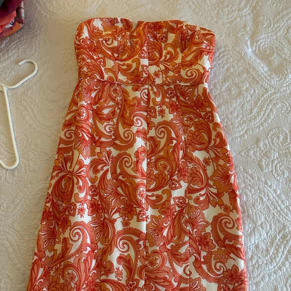 New without tags , Jcrew strapless sundress. Size 4. Terracotta/Paisley. - Picture 1 of 3